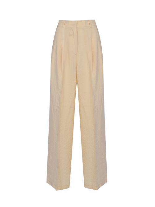 Pantalone palazzo con pince aperta in misto cotone Alpha studio | AD-6596Q2013